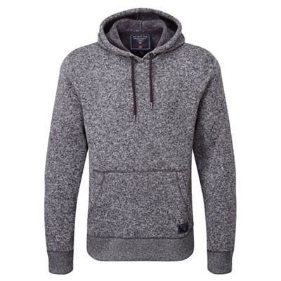 Dark grey marl banks tcz 200 knit look fleece hoodie
